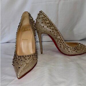 Christian Louboutin glitter and spike pumps